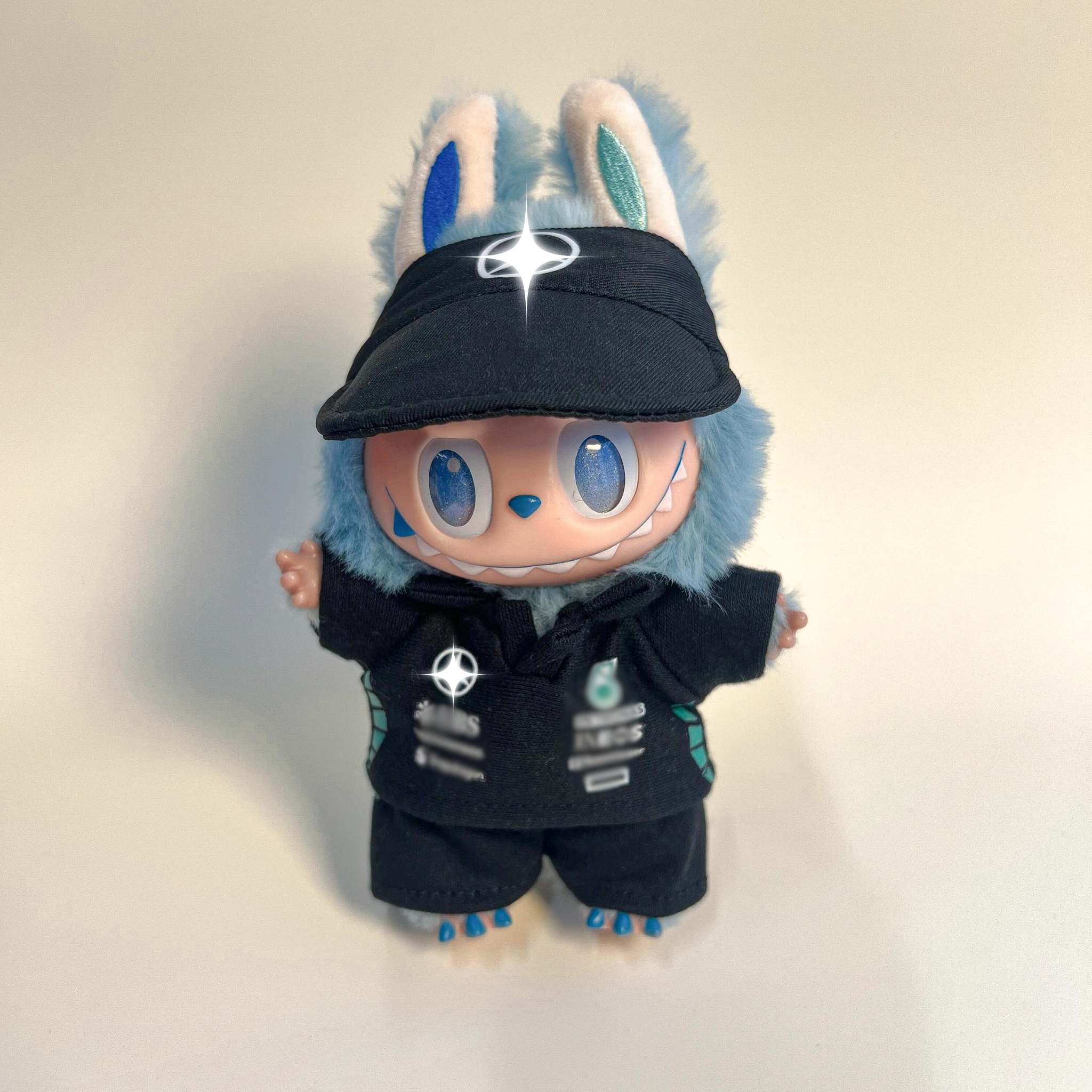 Labubu Racing Outfit – Midnight Silver Edition