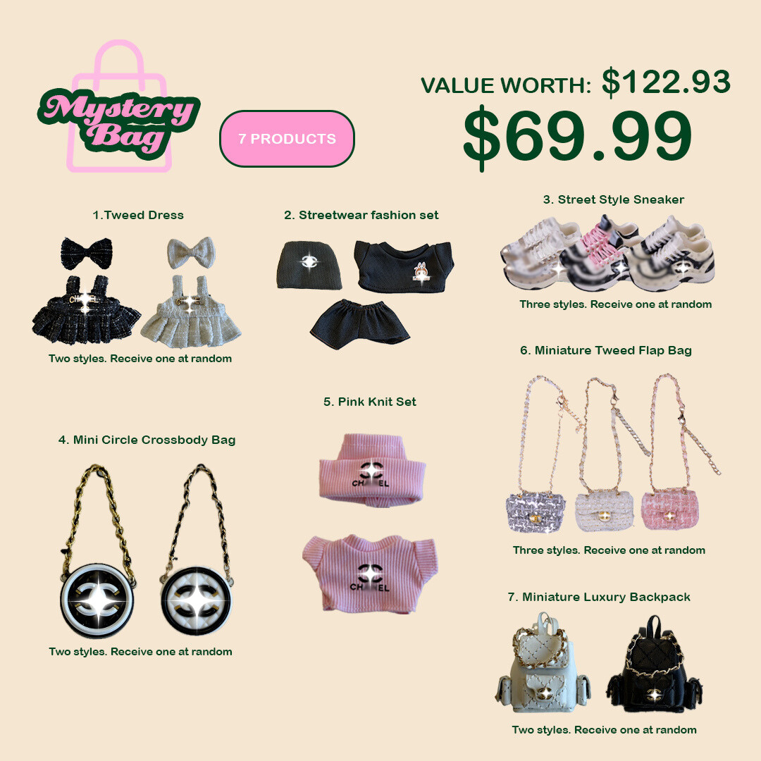 Labubu “Ultimate Mystery Collector’s Bag” – 7 Premium Products (Over US$120 Value)