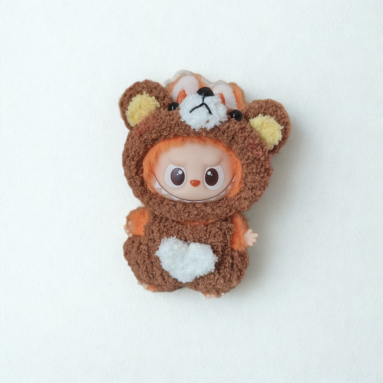 Labubu 4.0 Brown Bear Outfit – Heart Patch Design