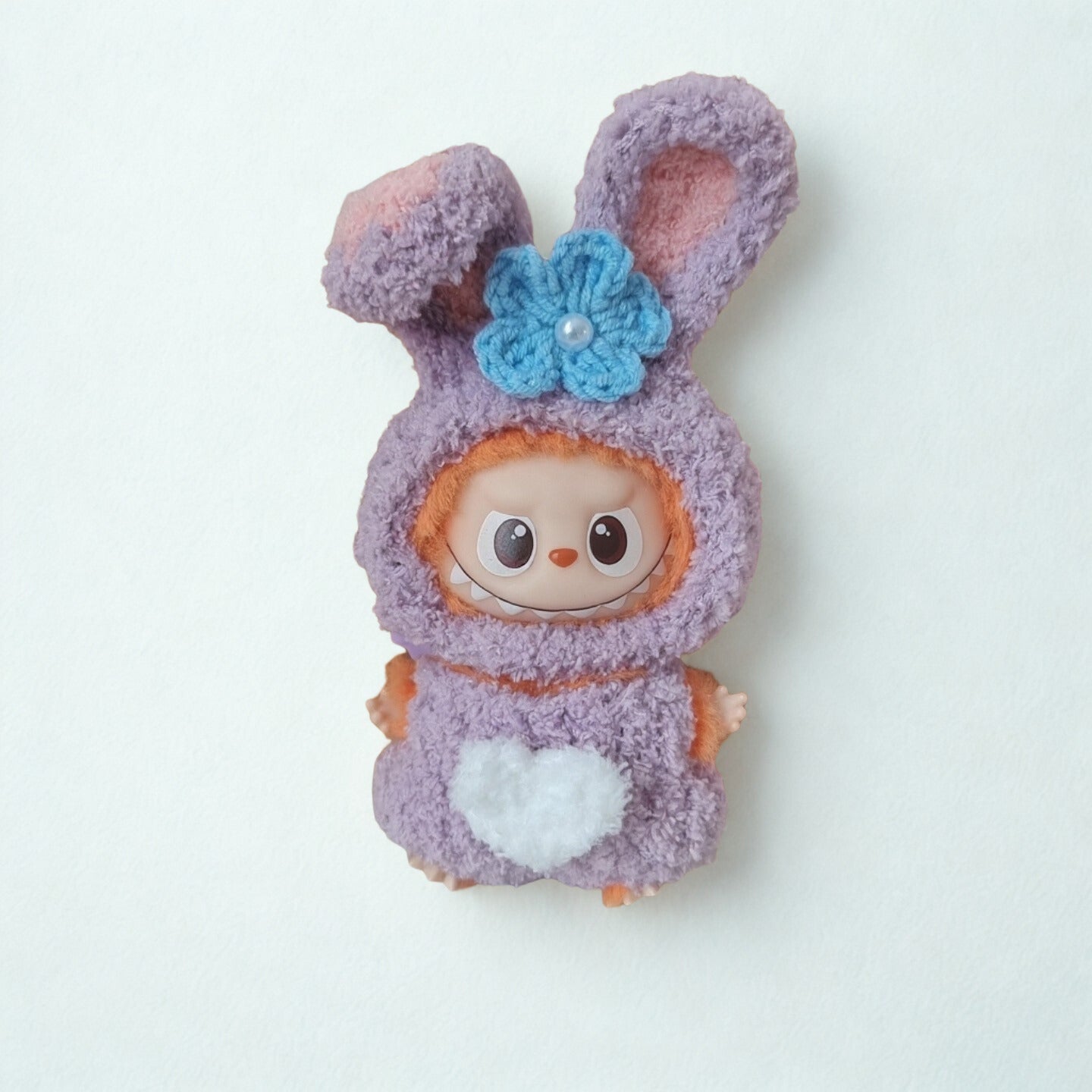 Labubu 4.0 Purple Bunny Outfit – Flower Accent