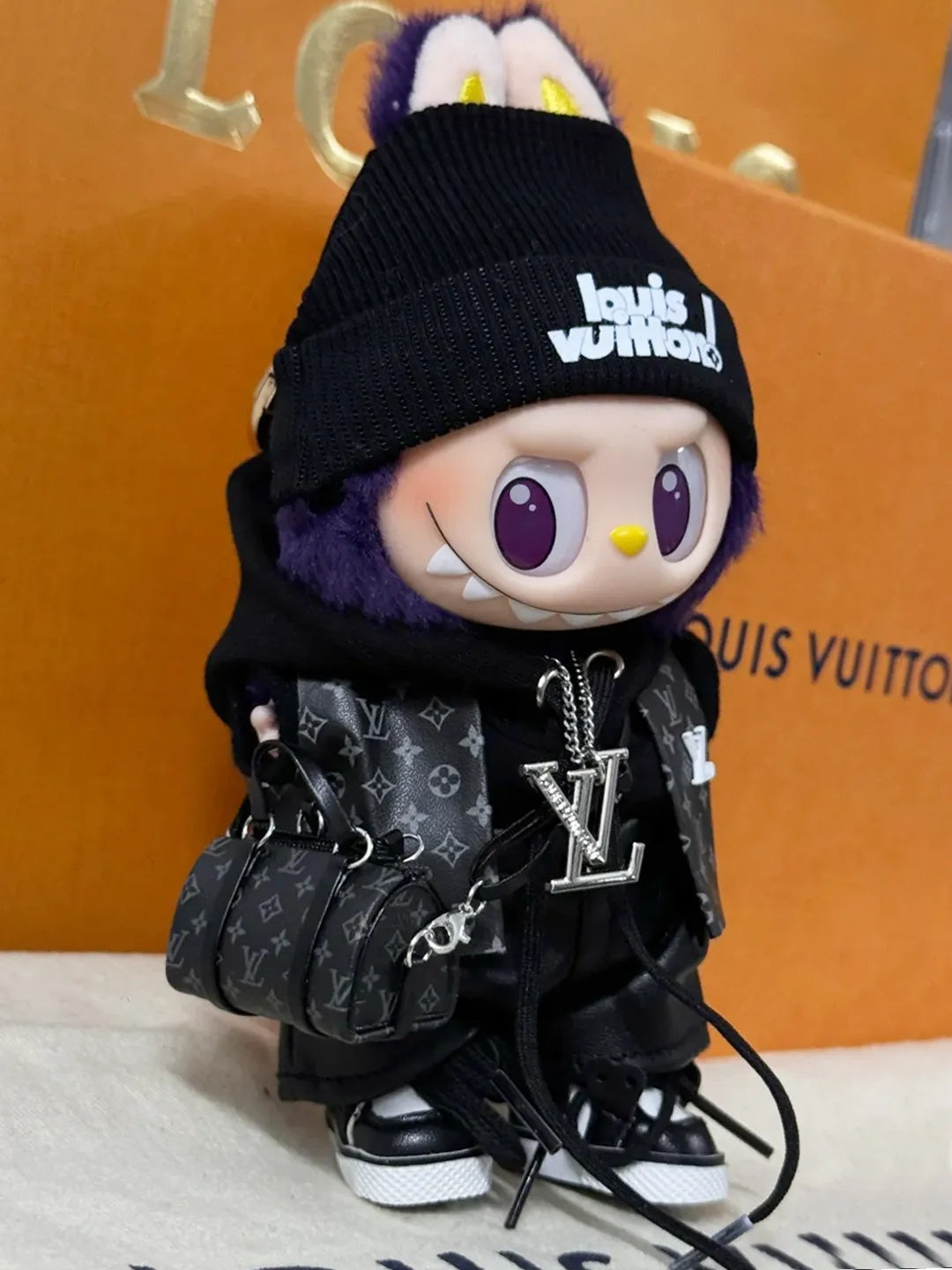 Labubu Clothes LV Louis Vuitton Black Chic Outfit Set