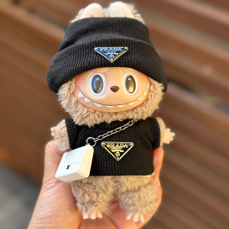 labubu prada clothes sweat shirt outfit set with bag