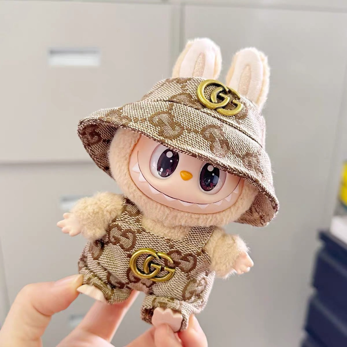 labubu Clothes Gucci Overall with Bucket Hat