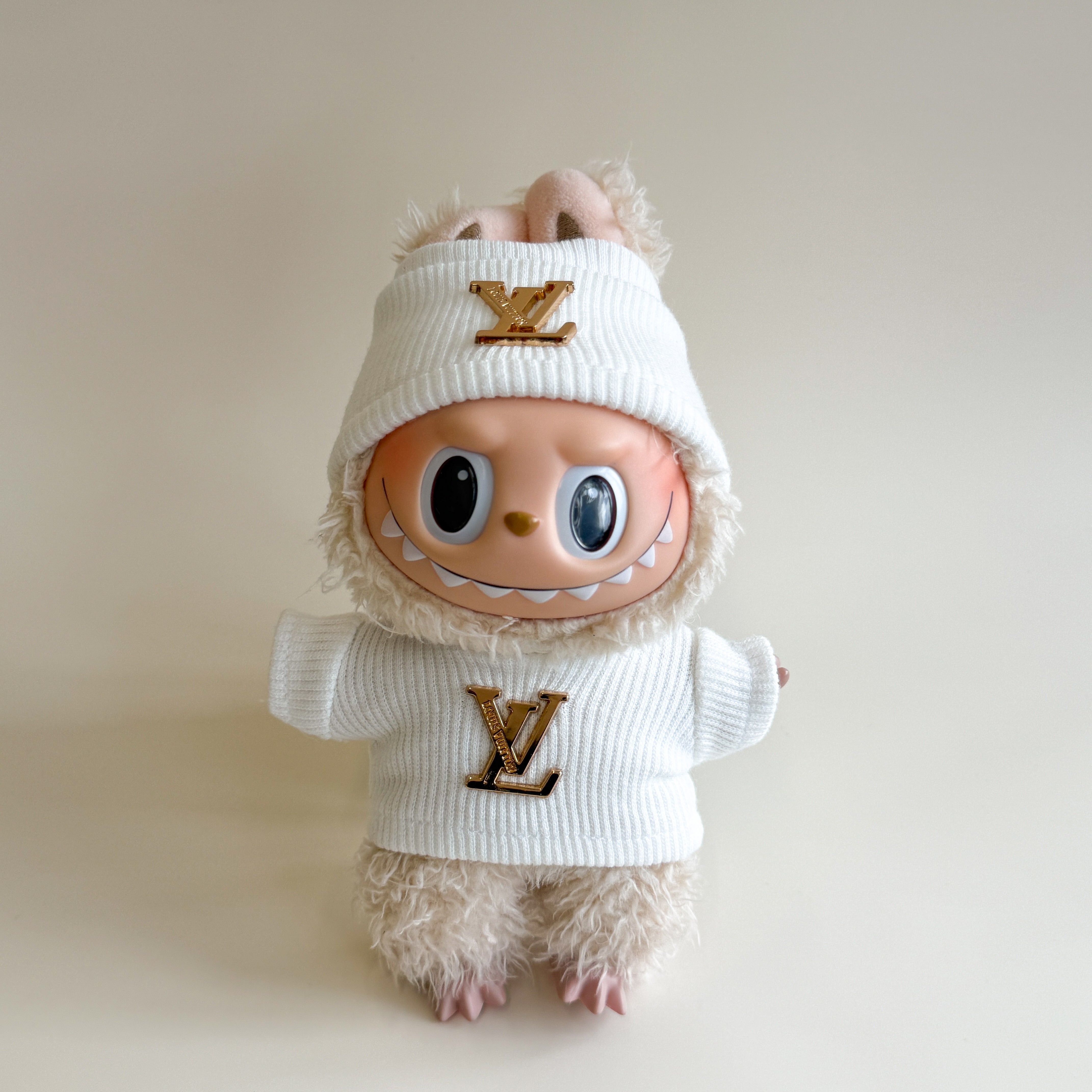 Labubu-17cm-doll-cloth Luxury Knit Set - L.V. Inspired