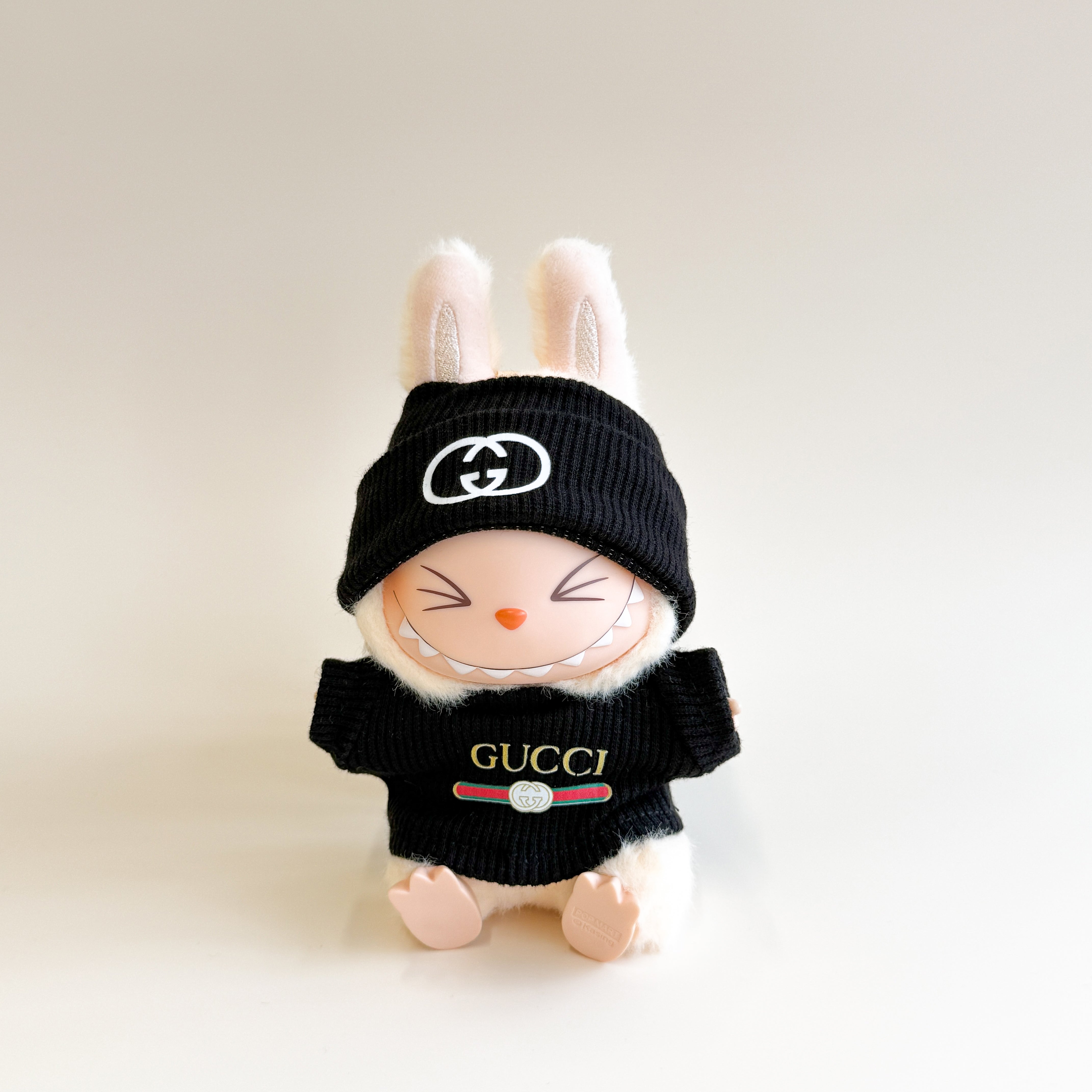 Labubu-17cm-doll-cloth Luxury Ribbed Set - GG Inspired Double Logo