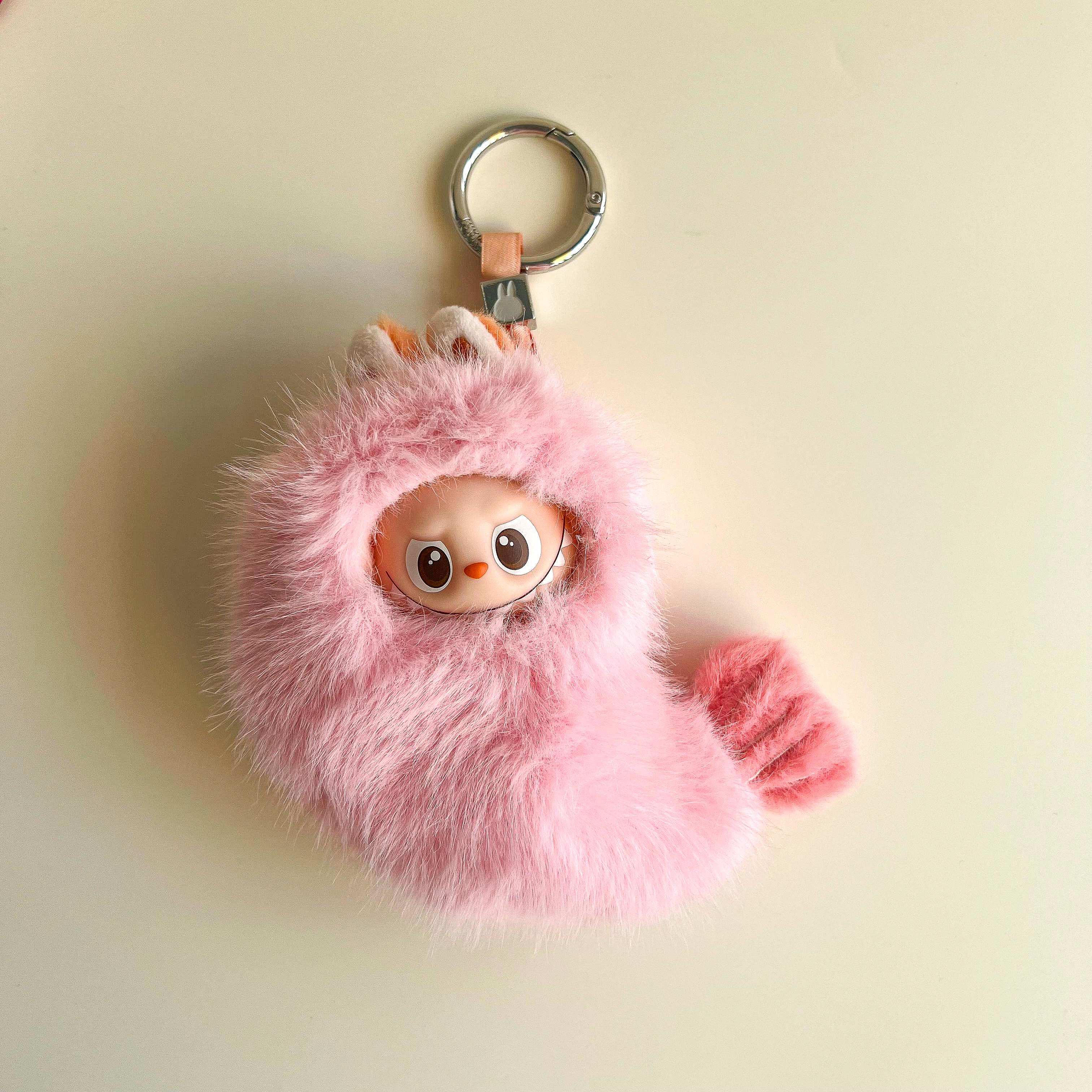 Labubu 4.0 Fluffy Costume – Fried Shrimp (Pink Edition)