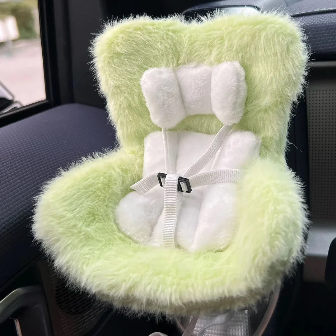 Cute Green Plush Labubu Toy Seat – Handmade Doll Accessory