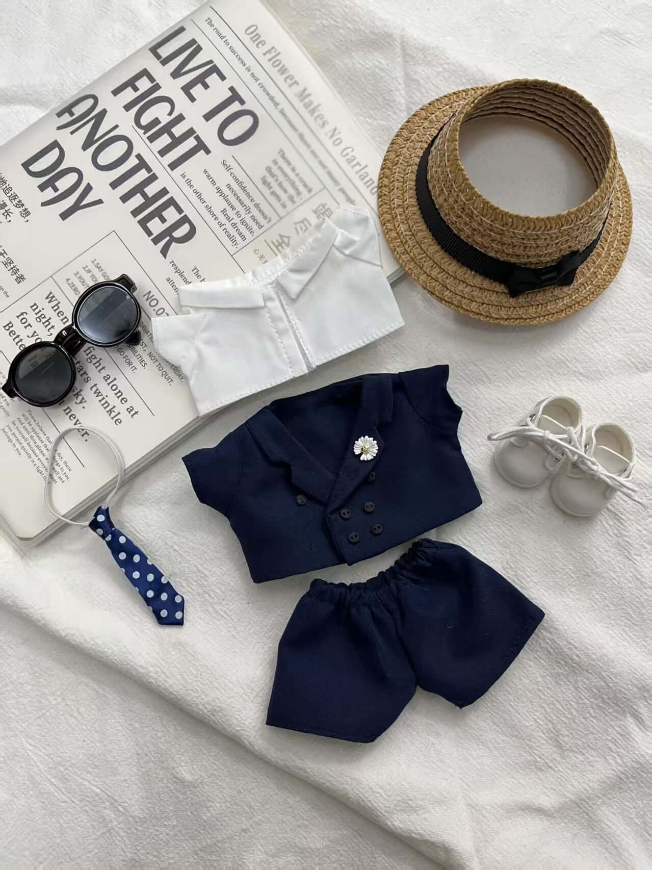 Handmade Labubu doll outfit inspired by G-Dragon style