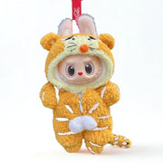 Labubu doll cloth tiger plush outfit in orange & white, perfect for collectors