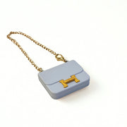 Front view of Labubu doll clothes grey mini constance bag