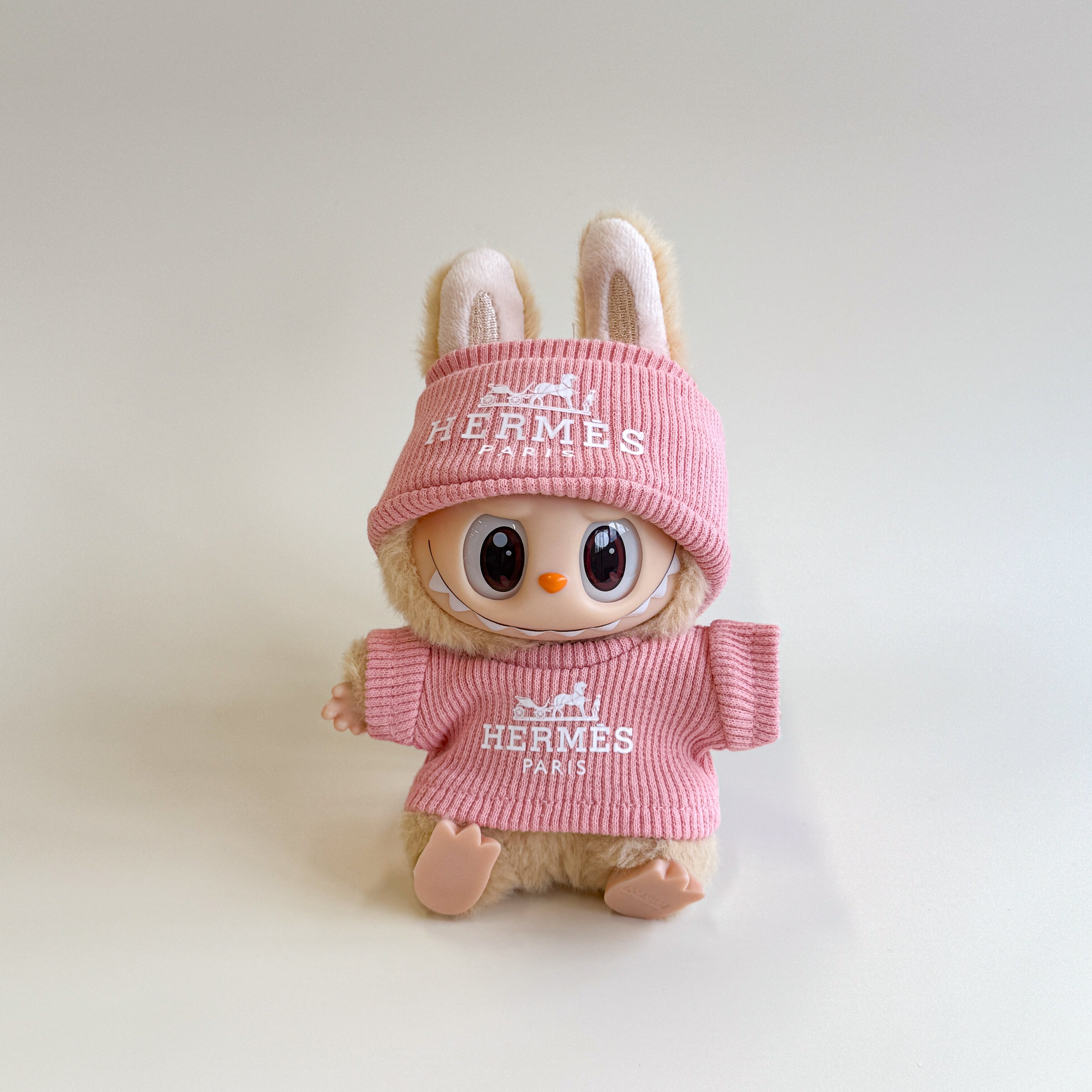 Side view of Labubu doll clothes Winter Set showing cozy design