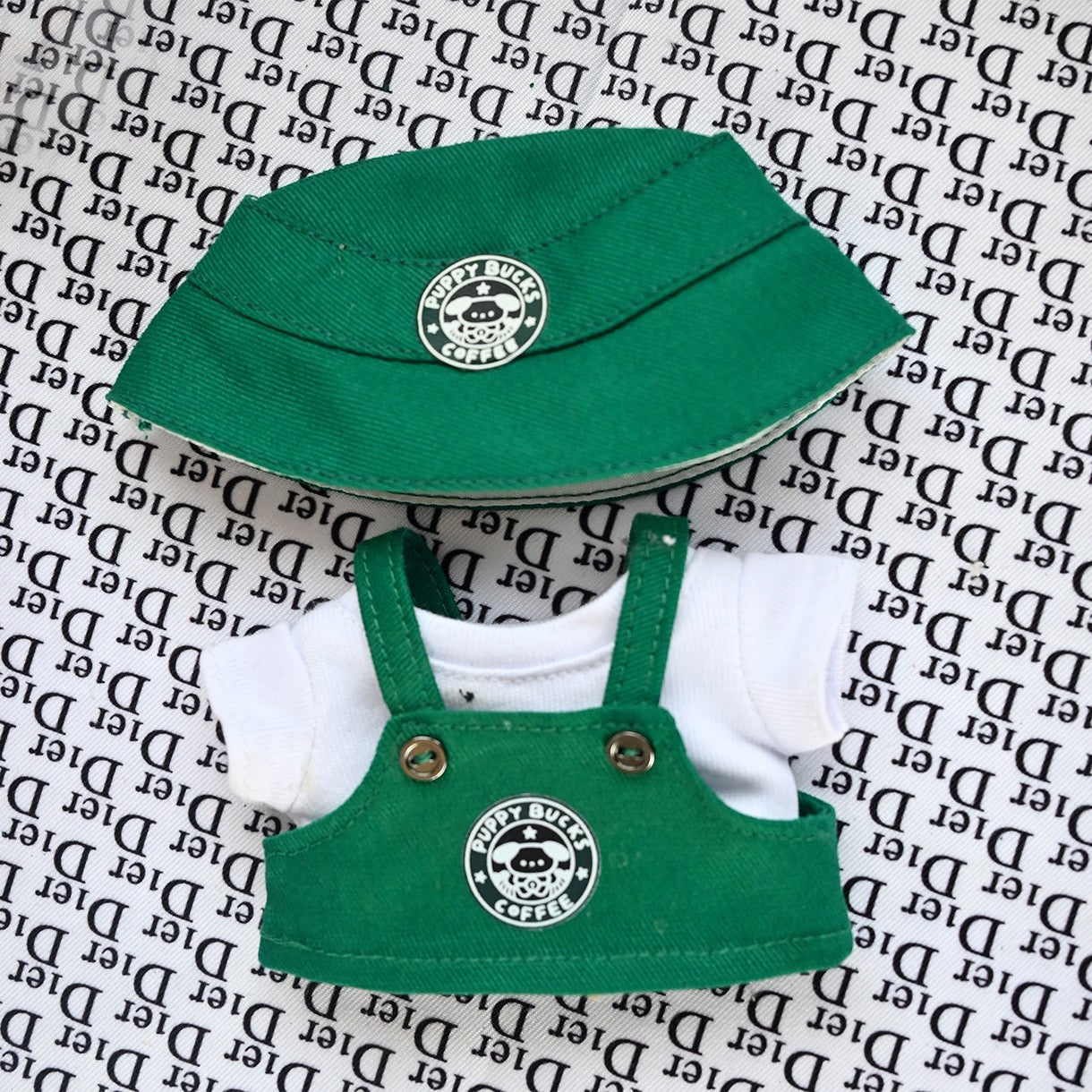 Limited edition labubu doll clothes in trendy green style