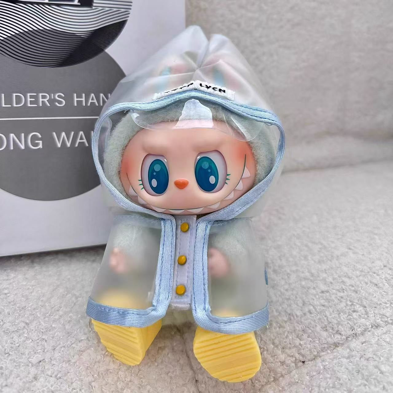 Cute Blue Raincoat Labubu Doll Clothes – Waterproof Outfit Set