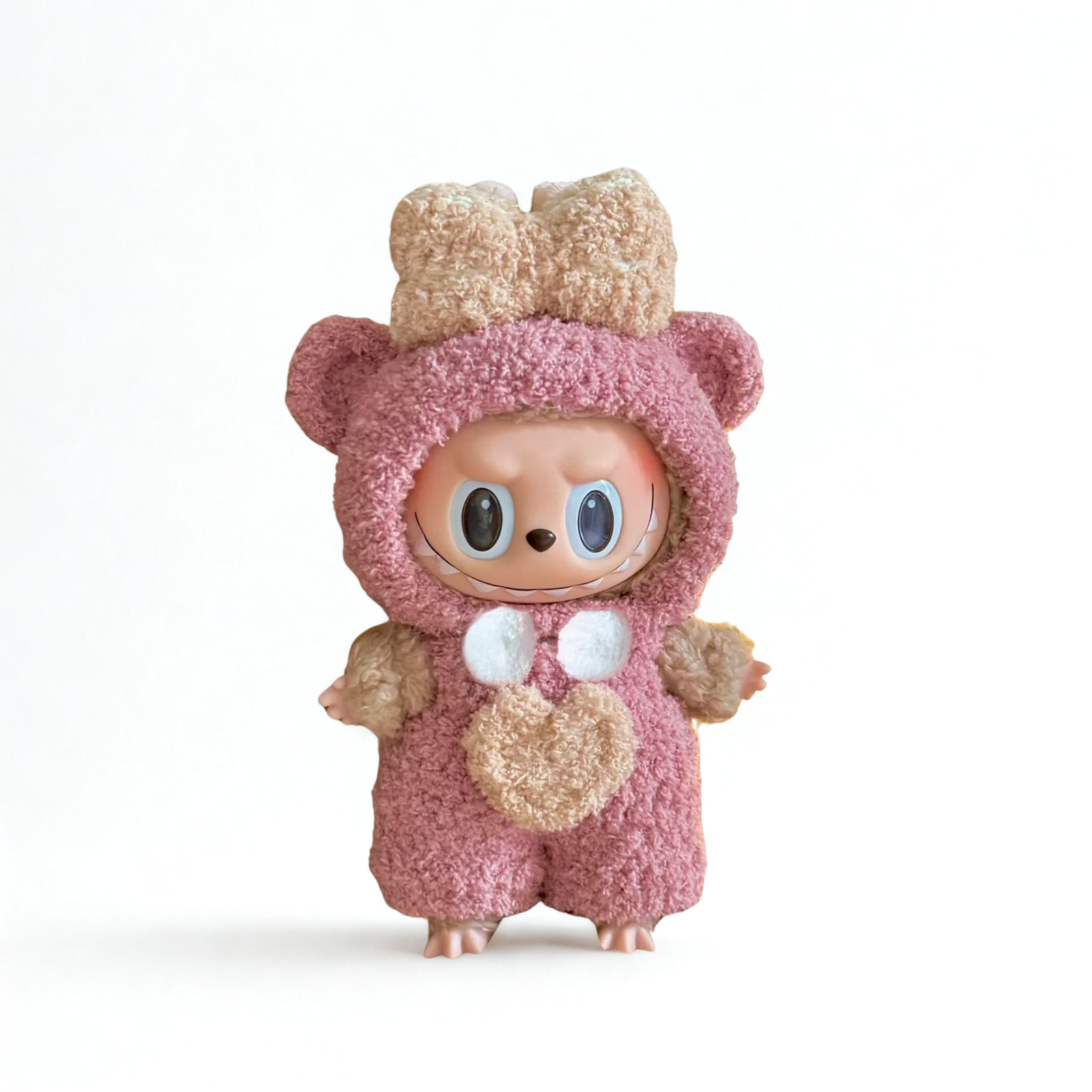 Labubu Pink Bear Plush Outfit, perfect for collectors
